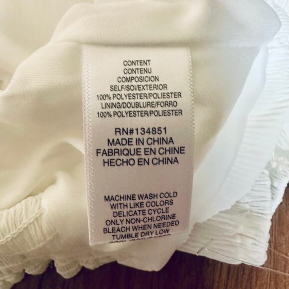 WAYF White Crepe Front Tie Top, Puff Sleeves, Romantic Prairie, Size L, NWT - Picture 8 of 8